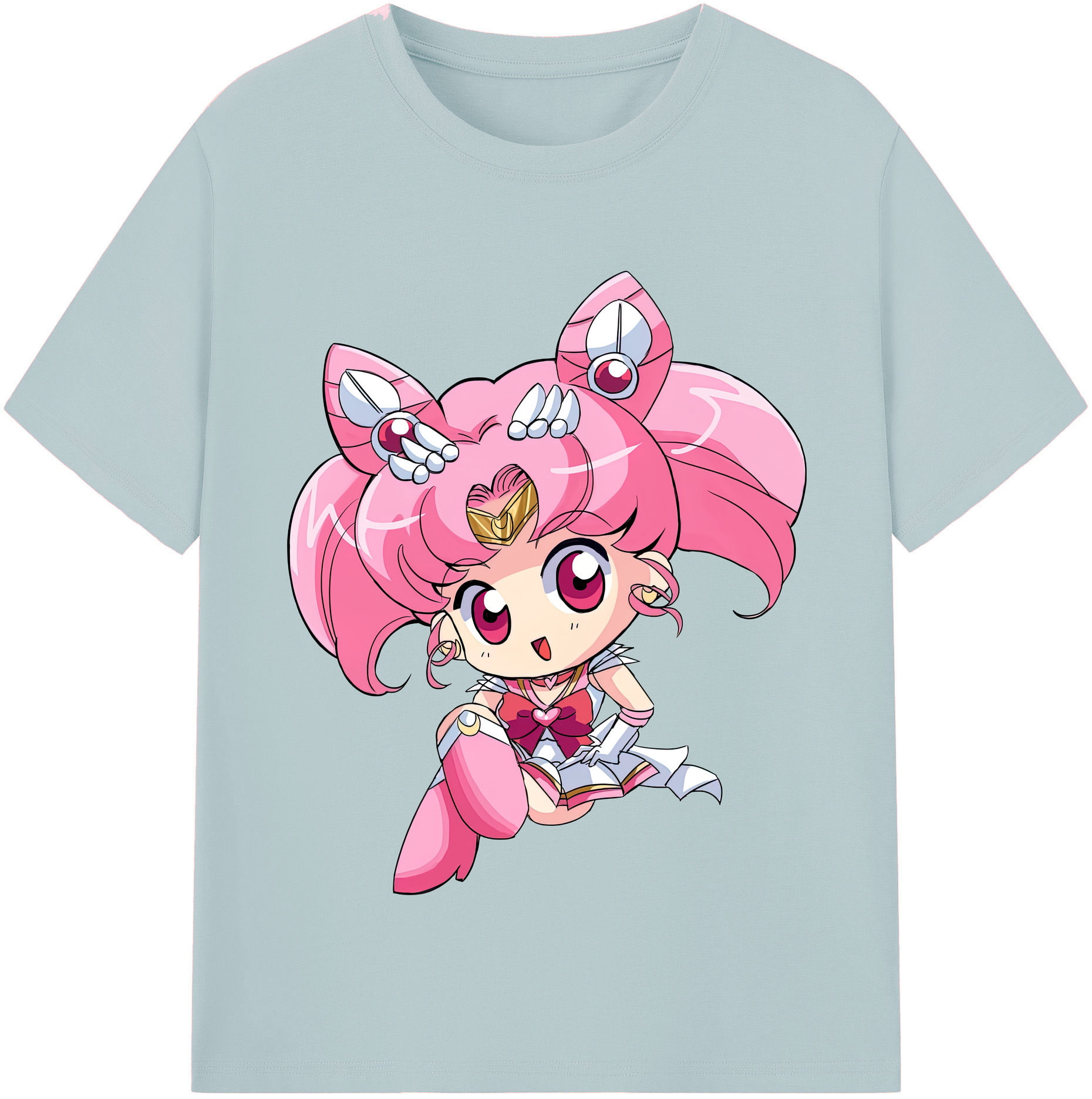 （画像用） 美少女戦士セーラームーン ちびうさ Sailor Moon Chibiusa Tsukino Usagi Small Lady Serenity 綿100％半袖Tシャツ（フロントプリント）